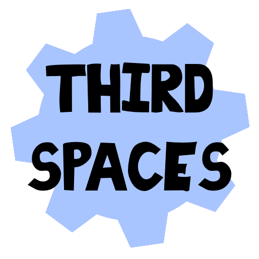 third space text on a shape background